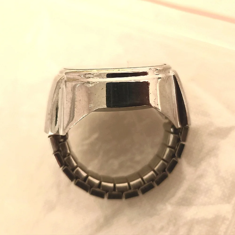 New Silver Stretchable Watch ⌚ Ring, size 7 to 11